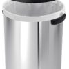 simplehuman 80 Liter / 21.1 Gallon Bullet Open Top Trash Can, Commercial Grade Heavy Gauge, Brushed Stainless Steel