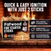 40lb Fatwood Fire Starter Sticks | 100% Natural Fire Starters for Grill, Campfire, Wood Stoves, Bonfires | Easy Firestarter w/Just 2 Sticks in All Weather Conditions by Billy Buckskin (40lb Box)