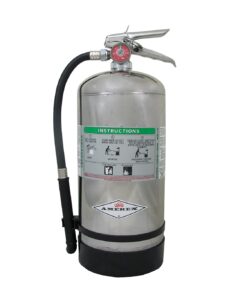 Amerex C260 6 Liter Class K Wet Chemical Fire Extinguisher with Stainless Steel Valve & Wall Hanger for Kitchen Use