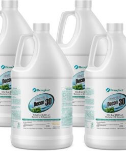 Benefect Botanical Decon 30 Disinfectant Cleaner - All Natural Formula for Effective Cleaning Power - Ideal for Restoration Jobs & Water Damage - 4 Gallons (4 Pack of 1-Gallons)