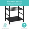 Best Choice Products 5-Piece Indoor Outdoor Wrought Iron Firewood Log Storage Rack Holder Firepit Tools Set for Fireplace, Fire Pit, Stove w/Hook, Broom, Shovel, Tongs - Black