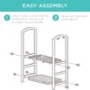 Best Choice Products 5-Piece Indoor Outdoor Wrought Iron Firewood Log Storage Rack Holder Firepit Tools Set for Fireplace, Fire Pit, Stove w/Hook, Broom, Shovel, Tongs - Black