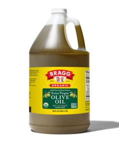 Bragg Organic Extra Virgin Olive Oil – Made with Greek Koroneiki Olives – Cold Pressed EVOO for Marinades & Vinaigrettes – USDA Certified, Non-GMO, Kosher (128 fluid Ounce)