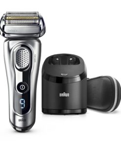Braun Electric Razor for Men Foil Shaver with Precision Beard Trimmer, Rechargeable, Wet & Dry, Clean & Charge Station and Leather Travel Case, 6 Piece Set