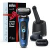 Braun Electric Shaver for Men, Series 6 6177cc, Wet & Dry Shave, Turbo & Gentle Shaving Modes, Foil Shaver, Blue