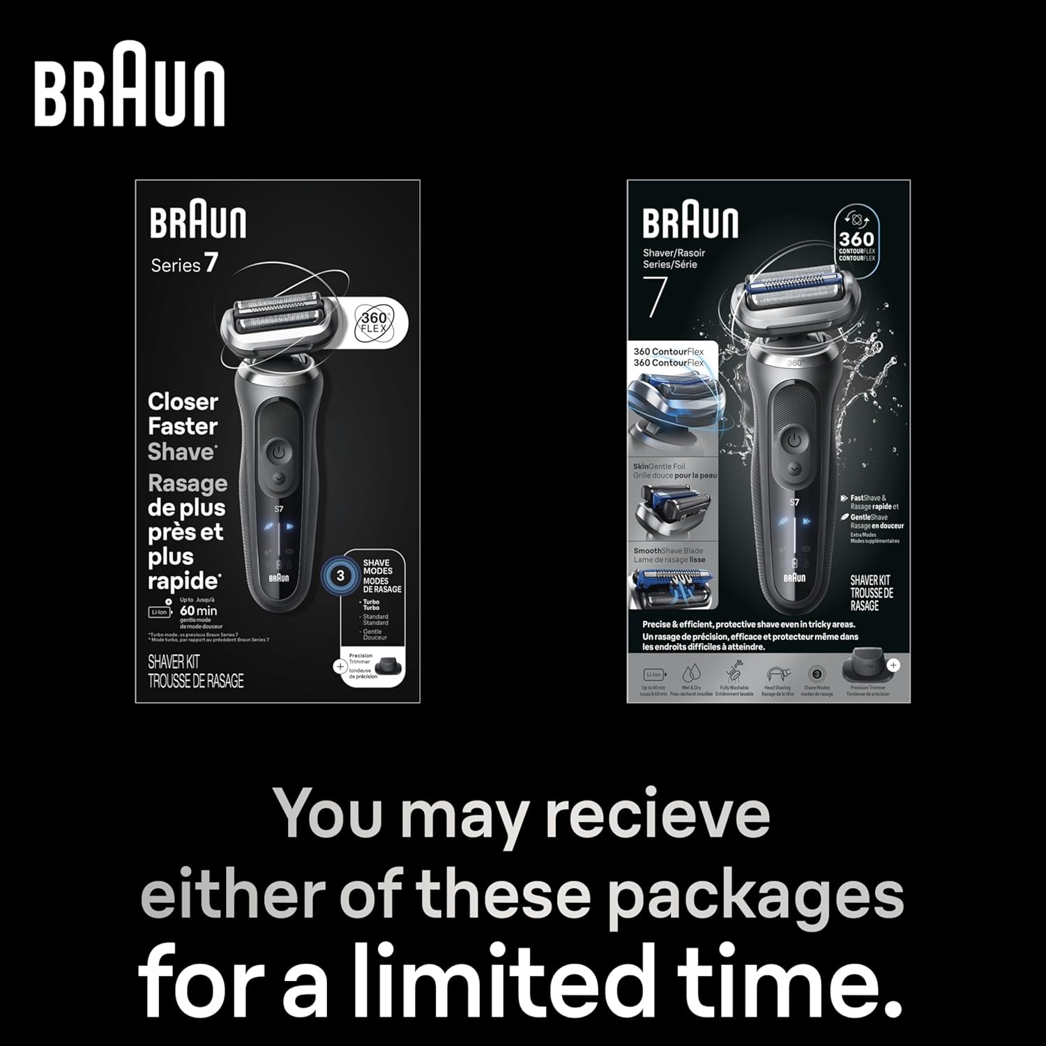 Braun Electric Shaver for Men, Series 7 7171cc, Wet & Dry Shave, Turbo & Gentle Shaving Modes, Waterproof Foil Shaver with Precision Trimmer, Space Grey, Holiday Gifts for Men28 Braun Electric Shaver for Men, Series 7 7171cc, Wet & Dry Shave, Turbo & Gentle Shaving Modes, Waterproof Foil Shaver with Precision Trimmer, Space Grey, Holiday Gifts for Men