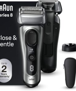 Braun Series 8 Electric Razor for Men, with 4+1 Shaving Elements & Precision Long Hair Trimmer, Close & Gentle Even on Dense Beards, Wet & Dry Electric Razor with 60min Runtime, 8517s Galvano Silver