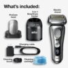 Braun Series 9 Pro 9487cc Electric Razor for Men, Wet & Dry, Rechargeable, Electric Shaver with Clean & Charge Station and ProCare Attachment, Holiday Gifts for Men