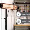 Briza Infrared Electric Patio Heater - Indoor/Outdoor Heater - Portable Wall/Garage Heater - 1500W - use with Stand - Mount to Ceiling/Wall)