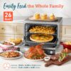 COSORI 11-in-1 Ceramic Air Fryer Toaster Oven Combo, Flat-Sealed Heating Elements for Easy Cleanup, Innovative Burner Function, 5 Accessories & Recipes, 26QT, Silver, Stainless Steel
