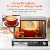 COSORI 11-in-1 Ceramic Air Fryer Toaster Oven Combo, Flat-Sealed Heating Elements for Easy Cleanup, Innovative Burner Function, 5 Accessories & Recipes, 26QT, Silver, Stainless Steel