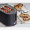 Café Express Finish 2-Slice Toaster | Extra-Wide Slots, Extra Lift for Waffles, Pastries, Texas Toast & More | 4 Pre-Set Functions, 8 Shade Options | Countertop Kitchen Essentials | Matte Black