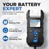 Car Battery Tester 12V 24V 100-2000CCA Lead-Acid Battery, TOPDON BT300P Alternator Tester, Load Tester, with Built-in Printer, Spark Free Metal Clamps, Automatic Reverse Polarity Protection