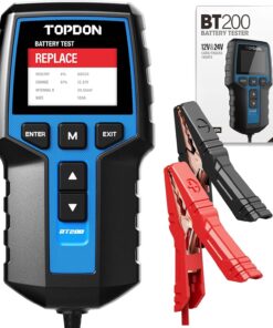 Car Battery Tester 24V 12V Load Tester, TOPDON BT200 100-2000CCA Automotive Alternator Tester Digital Auto Battery Analyzer Charging Cranking System Tester for Car Truck Motorcycle ATV SUV Boat Yacht