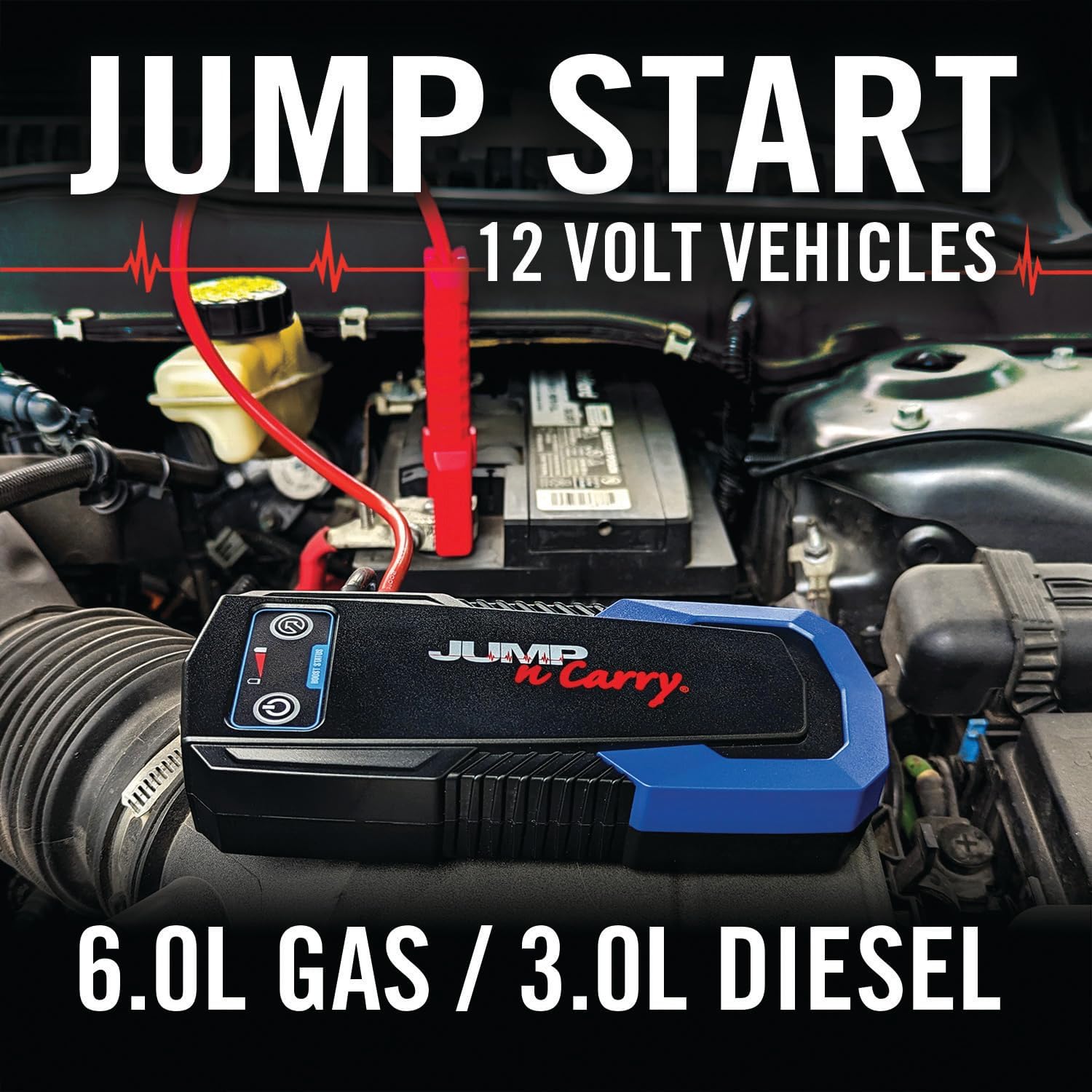 Clore Automotive JNC305 Jump-N-Carry 1000A 12 Volt Jump Starter for up to 6.0L Gasoline and 3.0L Diesel Engines4 Clore Automotive JNC305 Jump-N-Carry 1000A 12 Volt Jump Starter for up to 6.0L Gasoline and 3.0L Diesel Engines