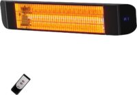 Colliford 1500W Infrared Patio Heater, 2 Levels (900W/1500W), Wall Mounted Electric Outdoor Heater with Remote, CSA Certified, IP65, Overheat/Tip-Over Protection for Garage & Backyard (Black)