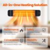 Colliford 1500W Infrared Patio Heater, 2 Levels (900W/1500W), Wall Mounted Electric Outdoor Heater with Remote, CSA Certified, IP65, Overheat/Tip-Over Protection for Garage & Backyard (Black)