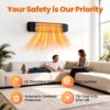Colliford 1500W Infrared Patio Heater, 2 Levels (900W/1500W), Wall Mounted Electric Outdoor Heater with Remote, CSA Certified, IP65, Overheat/Tip-Over Protection for Garage & Backyard (Black)