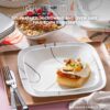 Corelle 18-Piece Service for 6 Dinnerware Set Triple Layer Glass and Chip Resistant, Lightweight Square Plates and Bowls Set, Simple Lines