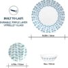 Corelle Global Collection Vitrelle 18-Piece Dinnerware Set Triple Layer Recycled Glass, Lightweight Eco-Friendly Round Plates and Bowls Set, Northern Pines