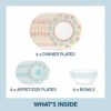 Corelle Terracotta Dreams Dinnerware Set for 6 18 Pieces Dinner Plates, Appetizer Plates, and 18 Oz Bowls Dishwasher, Microwave, and Freezer Safe Proudly Made in the USA
