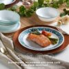 Corelle Vitrelle 18 Piece Glass Dinnerware Sets Service for 6, Triple Layer Chip & Crack Resistant Glass Plate and Bowl Sets, Penelope