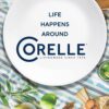 Corelle Vitrelle 18-Piece Service for 6 Dinnerware Set Triple Layer Glass and Chip Resistant, Lightweight Round Plates and Bowls Set, Winter Frost White