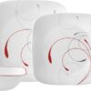 Corelle Vitrelle 18-Piece Service for 6 Dinnerware Set Triple Layer Glass and Chip Resistant, Lightweight Square Plates and Bowls Set, Splendor
