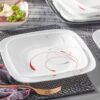 Corelle Vitrelle 18-Piece Service for 6 Dinnerware Set Triple Layer Glass and Chip Resistant, Lightweight Square Plates and Bowls Set, Splendor