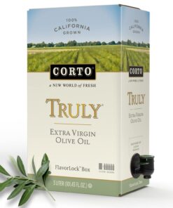 Corto TRULY® | 100% Extra Virgin Olive Oil | Floral Notes | Cold Extracted in State-of-the-Art Mill | Straight from Official Corto Olive Groves & Oil Producer | Oxygen-Free, Light Free FlavorLock Box