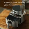 Cosori Iconic Stainless Steel 6.5 Qt Smart Air Fryer, PFAS-Free Ceramic Coating, Max 450°F, Consistent Cooking, Air Fry, Roast, Bake, Dry, Proof, Reheat, Dishwasher-Safe Basket, Chef-Crafted Recipes
