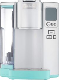 Cuisinart Coffee Maker, Single Serve 72-Ounce Reservoir Coffee Machine, Programmable Brewing & Hot Water Dispenser, Stainless Steel, Robins Egg Blue