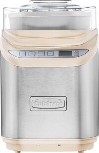 Cuisinart ICE-70CRM 2-Quart Cool Creations Ice Cream, Frozen Yogurt, Gelato and Sorbet Maker, LCD Screen with Countdown Timer, Makes Frozen Treats in 20-Minutes or Less, Cream