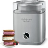 Cuisinart Ice Cream Maker Machine, 2-Quart Ice Cream, Sorbet and Frozen Yogurt Machine, Fully Automatic Double-Insulated Freezer Bowl Makes Frozen Desserts in Under 30 Minutes, ICE30BCP1, Silver