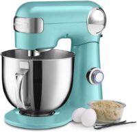 Cuisinart Stand Mixer, 12 Speed, 5.5 Quart Stainless Steel Bowl, Chef’s Whisk, Mixing Paddle, Dough Hook, Splash Guard w/ Pour Spout, Periwinkle Blue, SM-50TQNAS
