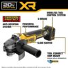 DEWALT 20V MAX XR Brushless Cordless 4-1/2 in. - 5 in. Variable Speed Slide Switch Grinder (Tool Only) (DCG411VSB) DEWALT 20V MAX XR Brushless Cordless 4-1/2 in. - 5 in. Variable Speed Slide Switch Grinder (Tool Only) (DCG411VSB)