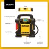 DEWALT DXAEJ14 Digital Portable Power Station Jump Starter - 1600 Peak Amps with 120 PSI Compressor for Tires, Sports Equipment & Bikes, 15W USB-A and 25W USB-C Power