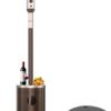 DIAMONDFORGE 50,000 BTU Patio Heater - Propane Patio Heater with Sand Box, Double-Layer Stainless Steel Burner Space Heater, Outdoor Heaters with Wheels, Used for Garden, Patio and Residential, Brown