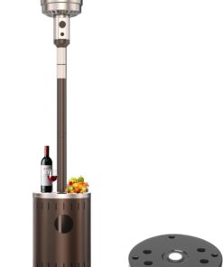 DIAMONDFORGE 50,000 BTU Patio Heater - Propane Patio Heater with Sand Box, Double-Layer Stainless Steel Burner Space Heater, Outdoor Heaters with Wheels, Used for Garden, Patio and Residential, Brown