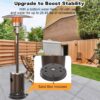 DIAMONDFORGE 50,000 BTU Patio Heater - Propane Patio Heater with Sand Box, Double-Layer Stainless Steel Burner Space Heater, Outdoor Heaters with Wheels, Used for Garden, Patio and Residential, Brown