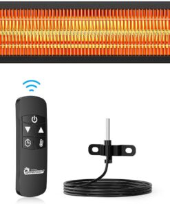 DR. INFRARED HEATER Portable Infrared Indoor and Outdoor Space Heater for Patio, Garage, Commercial & Residential With Remote Control, With Thermostat, Black