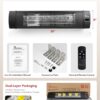 Dr Infrared Heater DR-238 Carbon Infrared Outdoor Heater for Restaurant, Patio, Backyard, Garage, and Decks, Standard, Black