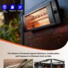 Dr Infrared Heater DR-238 Carbon Infrared Outdoor Heater for Restaurant, Patio, Backyard, Garage, and Decks, Standard, Black