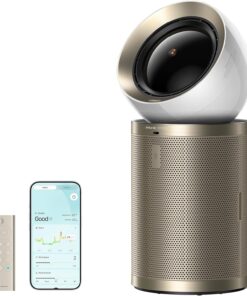Dreame Smart Air Purifier PM10 for Home Large Room, Cleans 7,534 ft² in One Hour with 4 Filters, Dual-way Air Oulets, Al Tracking, Air Quality Monitor with 7 Sensors, 2-in-1 Purifier & Fan, Gold