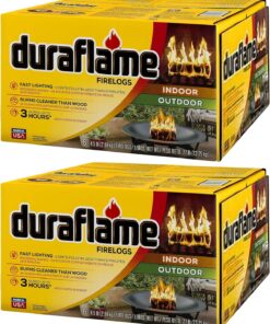 Duraflame 12-Pack Fire Logs for Indoor and Outdoor Use, 3-Hour Burn, 4.5 Lb Each - Firewood Starters and Accessories for BBQ, Camping, Stove, Pit and Chimney