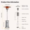 EAST OAK Anti-rust 50,000 BTU Patio Heater for Outdoor Use With Double-Layer Stainless Steel Burner, Round Table Design and Wheels, Outdoor Patio Heater for Home and Commercial, Stainless Steel EAST OAK Anti-rust 50,000 BTU Patio Heater for Outdoor Use With Double-Layer Stainless Steel Burner, Round Table Design and Wheels, Outdoor Patio Heater for Home and Commercial, Stainless Steel