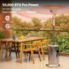 EAST OAK Anti-rust 50,000 BTU Patio Heater for Outdoor Use With Double-Layer Stainless Steel Burner, Round Table Design and Wheels, Outdoor Patio Heater for Home and Commercial, Stainless Steel EAST OAK Anti-rust 50,000 BTU Patio Heater for Outdoor Use With Double-Layer Stainless Steel Burner, Round Table Design and Wheels, Outdoor Patio Heater for Home and Commercial, Stainless Steel