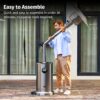 EAST OAK Anti-rust 50,000 BTU Patio Heater for Outdoor Use With Double-Layer Stainless Steel Burner, Round Table Design and Wheels, Outdoor Patio Heater for Home and Commercial, Stainless Steel EAST OAK Anti-rust 50,000 BTU Patio Heater for Outdoor Use With Double-Layer Stainless Steel Burner, Round Table Design and Wheels, Outdoor Patio Heater for Home and Commercial, Stainless Steel