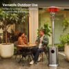 EAST OAK Anti-rust 50,000 BTU Patio Heater for Outdoor Use With Double-Layer Stainless Steel Burner, Round Table Design and Wheels, Outdoor Patio Heater for Home and Commercial, Stainless Steel EAST OAK Anti-rust 50,000 BTU Patio Heater for Outdoor Use With Double-Layer Stainless Steel Burner, Round Table Design and Wheels, Outdoor Patio Heater for Home and Commercial, Stainless Steel