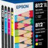 EPSON 812 DURABrite Ultra Ink High Capacity Black & Standard Color Cartridge Combo Pack (T812XL-BCS) Works with WorkForce Pro WF-7310, 7820, 7840, EC-C7000